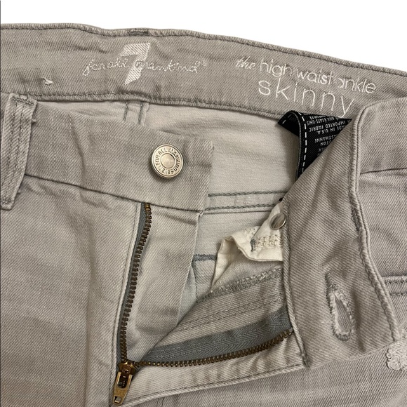 7 For All Mankind High Waist skinny Destroy Jeans Size 26 Gray - Picture 3 of 8